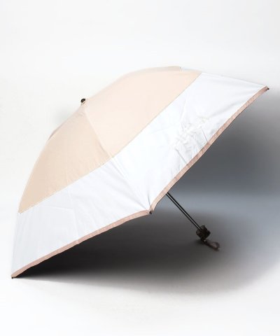 晴雨兼用折りたたみ日傘　”カラーブロック×ビッグロゴ”