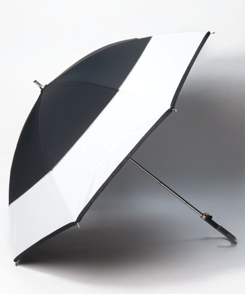 FURLA(フルラ)/晴雨兼用日傘　”カラーブロック×ビッグロゴ”/ブラック
