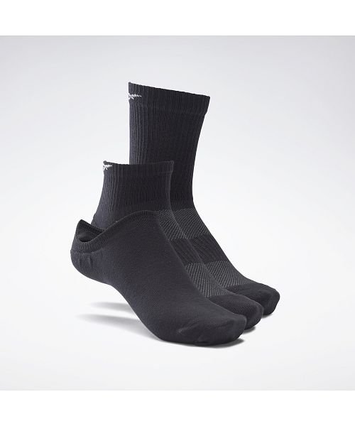 Reebok(Reebok)/アクティブ ファウンデーション アンクル ソックス 3足組 / Active Foundation Ankle Socks 3 Pairs/ブラック