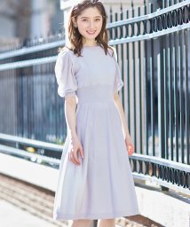 tocco closet(トッコクローゼット)/バックレースアップデザインシアーボリュームスリーブニットワンピース/Ravenda