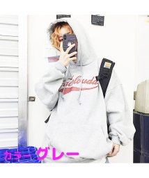 MOWMOW FASHION(マウマウ ファッション)/パーカー メンズ 40代 30代 20代 男女兼用 ペアルック 長袖 ジャージ スポーツ プルオーバー かわいい アメカジ フード men－pk0020/グレー