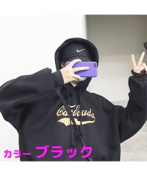 MOWMOW FASHION(マウマウ ファッション)/パーカー メンズ 40代 30代 20代 男女兼用 ペアルック 長袖 ジャージ スポーツ プルオーバー かわいい アメカジ フード men－pk0020/ブラック