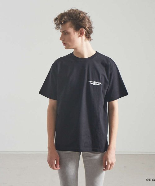 5351POURLESHOMMES(5351POURLESHOMMES)/ビートニク半袖プリント Tシャツ/ブラック