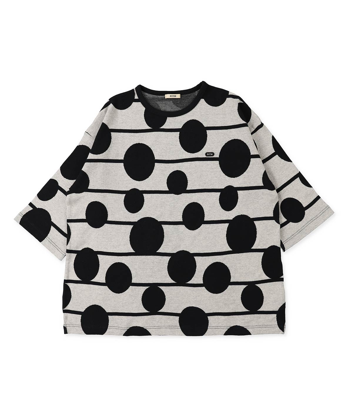 大決算売り尽くし ドットボーダージャガード 7分袖big Tシャツ 日本未入荷 入手困難