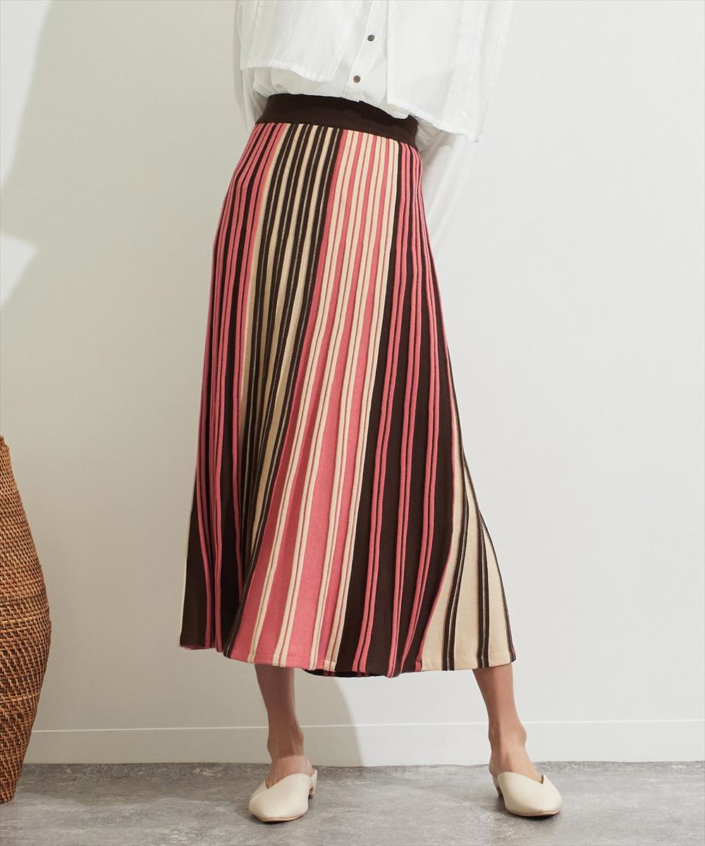 マルチボーダーニットフレアスカート セッティミッシモ Settimissimo Magaseek