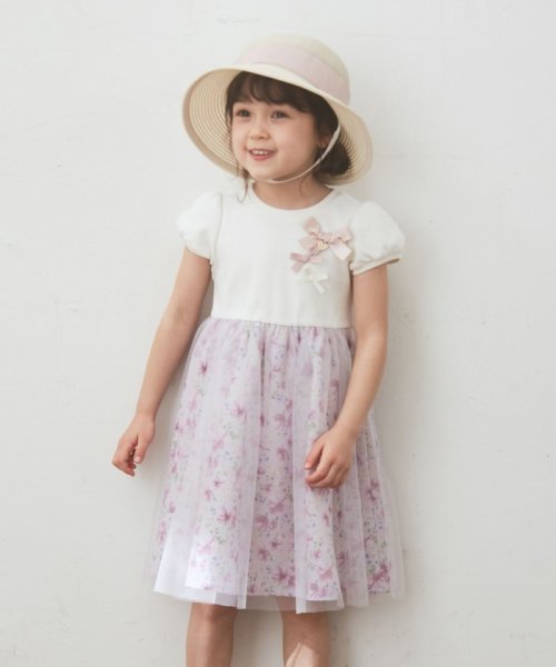 セール 花柄チュールドッキング ワンピース エニファム キッズ Anyfam Kids Magaseek