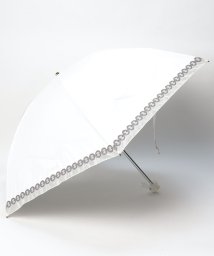 FURLA(フルラ)/晴雨兼用折りたたみ日傘　”オーガンジー チェーン刺繍”/ホワイト