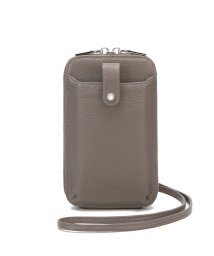 UNGRID bag(アングリッド　バッグ)/牛革天然石ブローチ　マルチPHONEケース/GRY