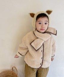 aimoha(aimoha（アイモハ）)/【aimoha－KIDS－】韓国子供服 暖かいボアジャケット+マフラーセット/ベージュ