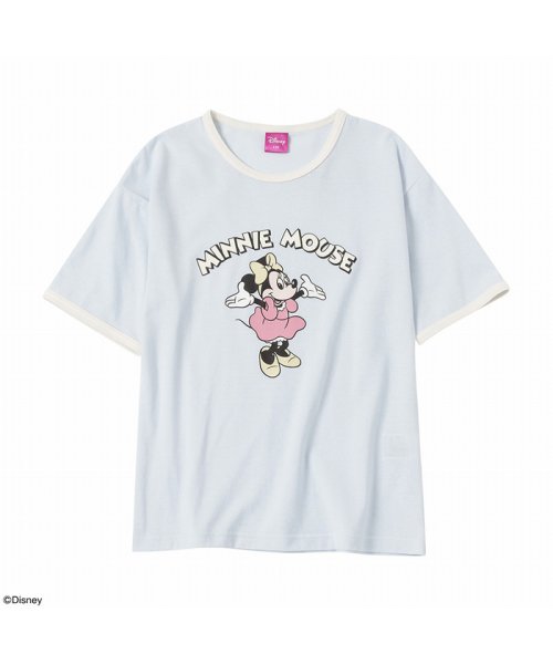 MAC HOUSE(kid's)(マックハウス（キッズ）)/Disney ミニー / リンガーTシャツ 335107202/サックス