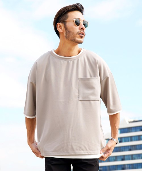 セール アンサンブルtシャツ Tシャツ メンズ おしゃれ ティーシャツ 半袖 カットソー トップス クルーネック アンサンブル ビッグシルエット ジギーズショップ Jiggys Shop Magaseek