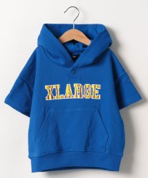 XLARGE KIDS(エクストララージ　キッズ)/ゼブラロゴ5分袖パーカ/ブルー