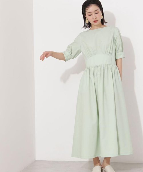 ウエストマークギャザーワンピース ナチュラルビューティーベーシック Natural Beauty Basic Magaseek