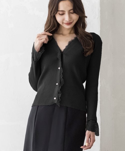 パールボタンレース付きリブニットカーディガン 223 ジュリアブティック Julia Boutique Magaseek