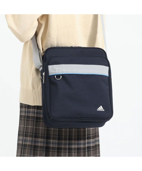 Adidas(アディダス)/アディダス ショルダーバッグ adidas 横浜型ショルダー スクバ ショルダー スクールバッグ 通学バッグ 斜めがけ 縦型 A4 11L 軽量 67176/ネイビー系2