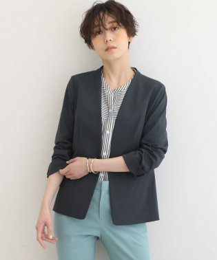 INDIVI/【頼れるシャレ服/UVケア/接触冷感】麻混ノーカラーサマージャケット/504565131