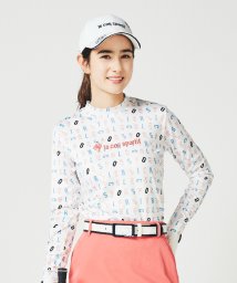 le coq sportif GOLF (ルコックスポルティフ（ゴルフ）)/ロゴグラフィックモックネック長袖シャツ(吸汗速乾/ストレッチ/UVケア(UPF30)/耐花粉)【アウトレット】/ホワイト