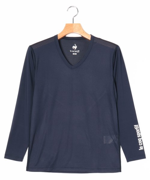 le coq sportif GOLF (ルコックスポルティフ（ゴルフ）)/Ｖネックメッシュアンダーシャツ(吸汗速乾/UVケア(UPF15)/ECO)/ネイビー