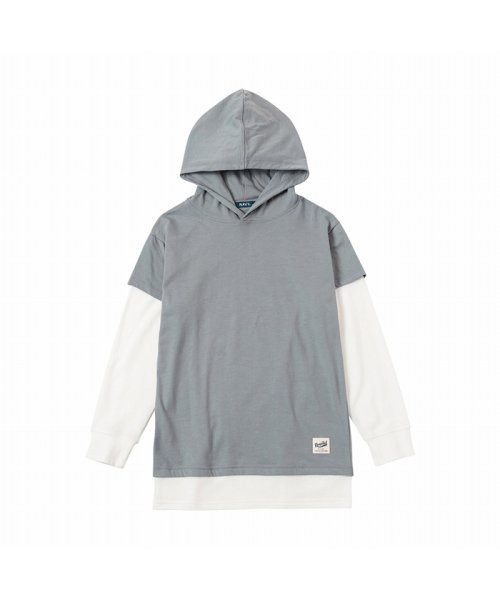 MAC HOUSE(kid's)(マックハウス（キッズ）)/NAVY ネイビー フェイクレイヤードパーカー EJ223－KB204/ブルー