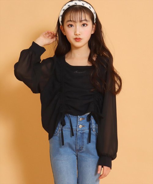 セール ドロスト袖シフォントップス アナップガール Anap Girl Magaseek