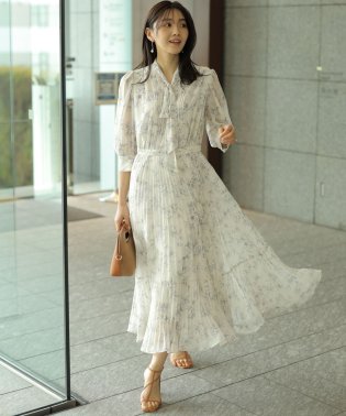 JUSGLITTY/７分袖ボウタイプリーツワンピース/504566230