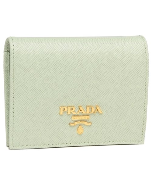 セール プラダ 二つ折り財布 サフィアーノメタルオロ ミニ財布 グリーン レディース Prada 1mv4 Qwa F0934 プラダ Prada Magaseek