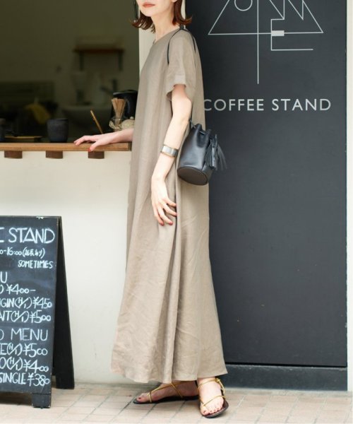 予約 リネンハーフスリーブマキシフレアワンピース ジャーナルスタンダード Journal Standard Magaseek