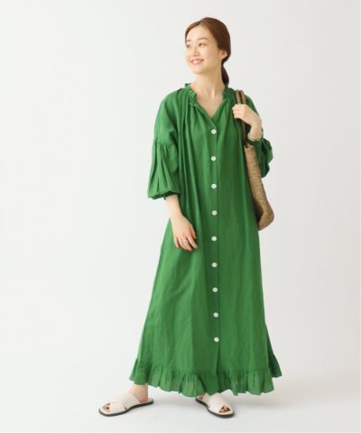 IENA／コットンリネンヘムフリルワンピース／504570139