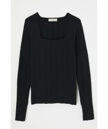 moussy(マウジー)/TIGHT RIB KNIT トップス/BLK