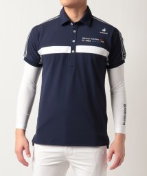 le coq sportif GOLF (ルコックスポルティフ（ゴルフ）)/【ゴルファーズアドレスカッティング】インナー付ストレッチ半袖ポロシャツ(吸汗速乾/ストレッチ/UVケア(UP【アウトレット】/ネイビー