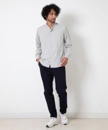 MICHEL KLEIN HOMME(ミッシェルクランオム)/ワッシャーバンドカラーシャツ/ライトグレー（91）