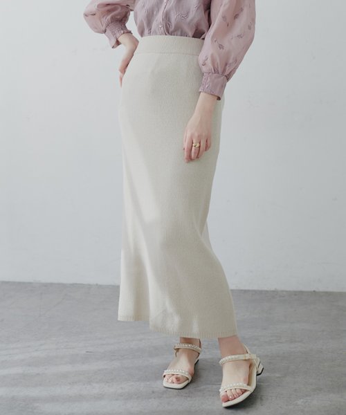 NICE CLAUP OUTLET(ナイスクラップ　アウトレット)/【natural couture】シンプルニットタイトスカート/オフ