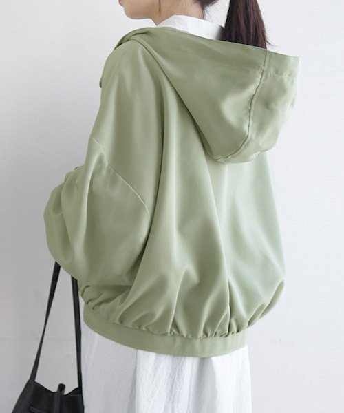 セール ボリューム袖マウンテンパーカー M マウンテンパーカー レディース 大人 きれいめ 春 秋 おしゃれ 裏地付き 裏地 付き フード付き ブルゾン ジップアップ アンドイット And It Magaseek