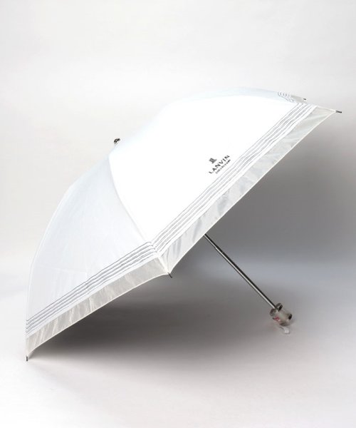 LANVIN Collection(umbrella)(ランバンコレクション（傘）)/晴雨兼用折りたたみ日傘　”シエスタピンタック×オーガンジー”/ホワイト