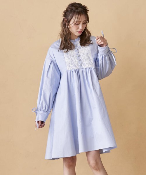 レース付ミニワンピース 洗濯機で洗える クイーンズコート Queens Court Magaseek