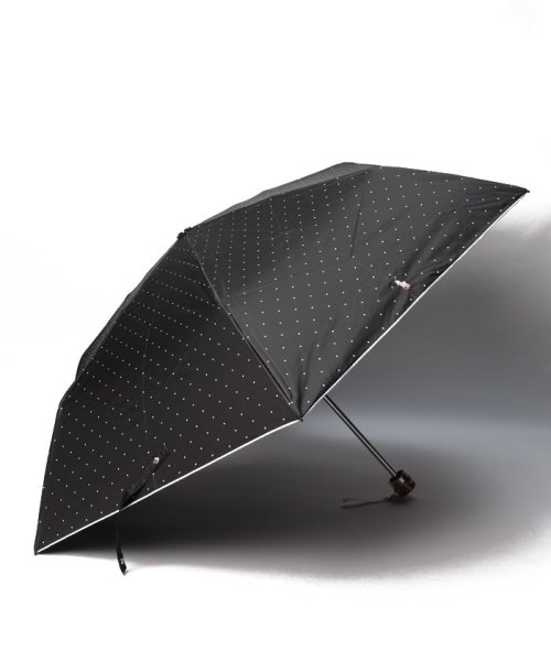 POLO RALPH LAUREN(umbrella)(ポロラルフローレン（傘）)/晴雨兼用折りたたみ日傘　”ドットオーバーロック”/ブラック