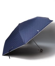 POLO RALPH LAUREN(umbrella)(ポロラルフローレン（傘）)/晴雨兼用折りたたみ日傘　”ドットオーバーロック”/ディープブルー