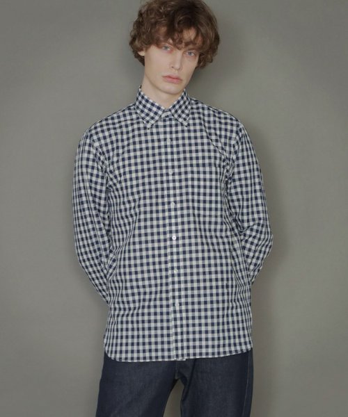 セール 綿麻ギンガムチェックボタンダウンシャツ Mackintosh London メンズ Mackintosh London Magaseek