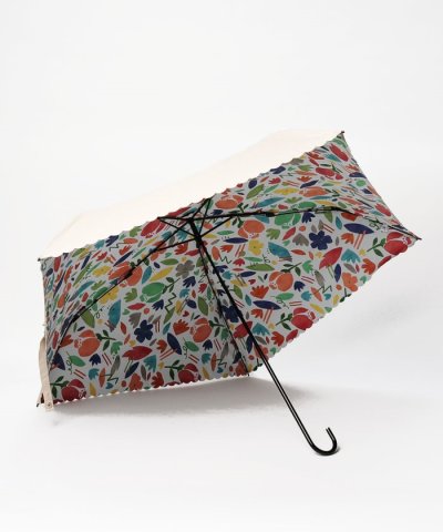 晴雨兼用折りたたみ日傘 ”バックプリント フラワーマーケット”