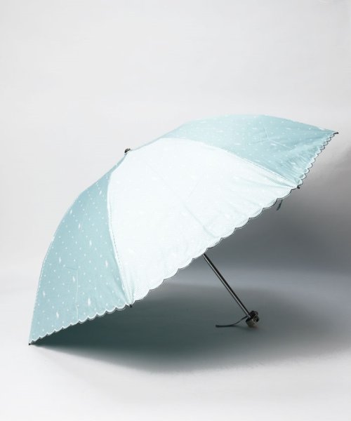 POLO RALPH LAUREN(umbrella)(ポロラルフローレン（傘）)/晴雨兼用折りたたみ日傘　ストライプドット/グリーン