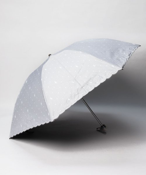 POLO RALPH LAUREN(umbrella)(ポロラルフローレン（傘）)/晴雨兼用折りたたみ日傘　ストライプドット/ディープブルー