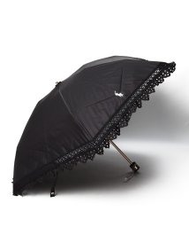 POLO RALPH LAUREN(umbrella)(ポロラルフローレン（傘）)/晴雨兼用折りたたみ日傘　エンブロイダリーフリル/ブラック