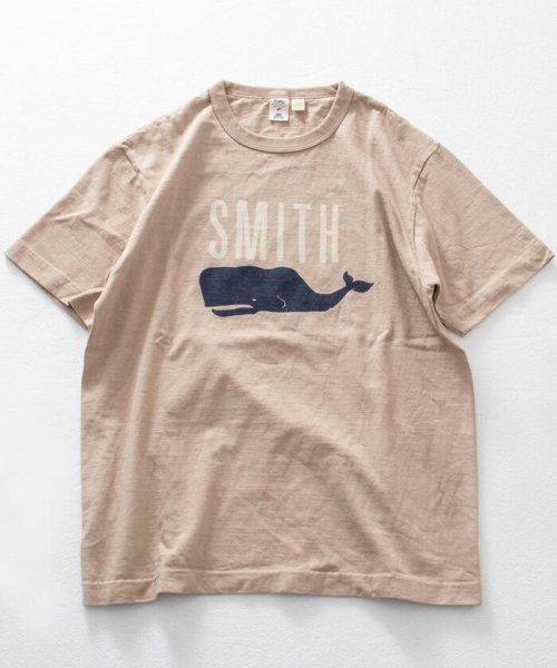 NOLLEY’S goodman(ノーリーズグッドマン)/【BARNS OUTFITTERS】別注 吊り編みTシャツ SMITH クジラ/ベージュ