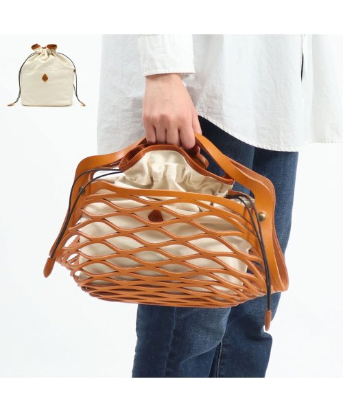 CLEDRAN(クレドラン)/クレドラン トートバッグ CLEDRAN バッグ CLE PURSE MESH TOTE クレ ミニトートバッグ 巾着 2WAY  本革 CL－3427/キャメル