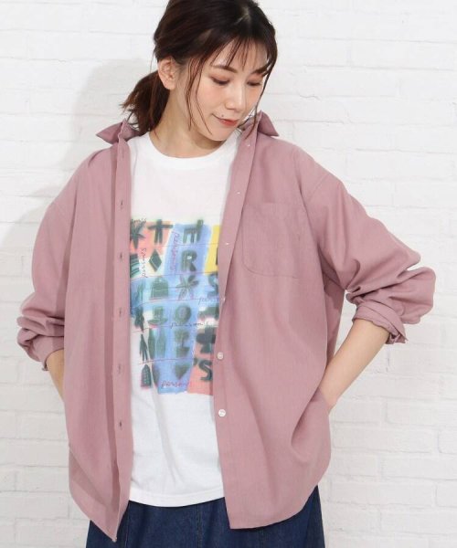 セール 洗濯機可 麻混 ドライタッチ フレンチリネン前開きシャツ シューラルー Shoo La Rue Magaseek