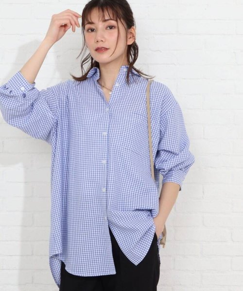 セール 洗濯機可 麻混 ドライタッチ フレンチリネン前開きシャツ シューラルー Shoo La Rue Magaseek