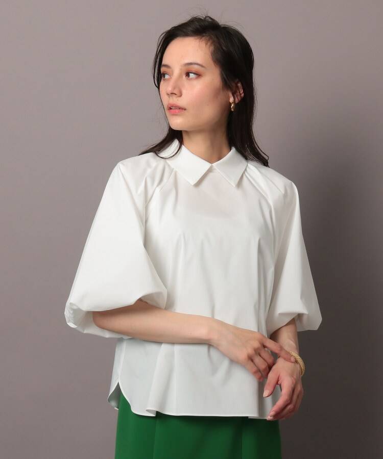 【追加】【2WAY】バルーンスリーブショートブラウス 販売通販店 ドレステリア ホワイト ブラウス シャツ/ブラウス(七分/長袖)