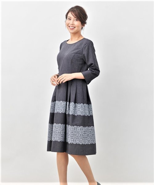 セール 配色デザインワンピース レリアン Leilian Magaseek