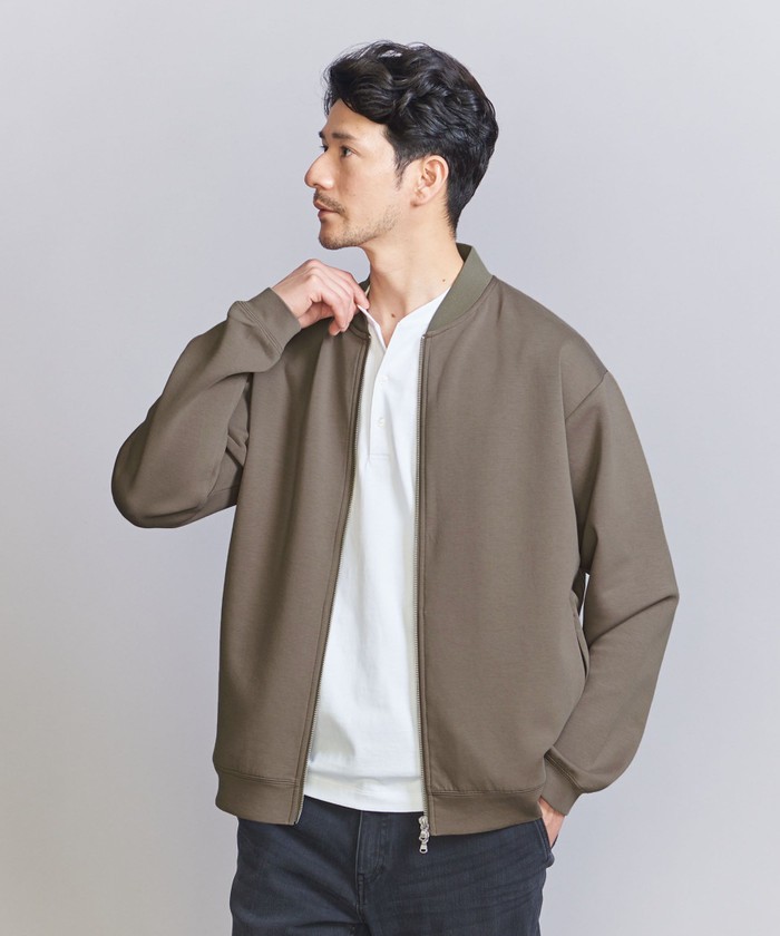 WEB限定 WARDROBE SMART】ダブルニット ジップブルゾン/セットアップ