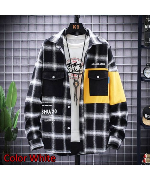 メンズ ファッション シャツ レディース 男女兼用 長袖 開襟 カッターシャツ チェックシャツ 春物 秋物 マウマウ ファッション Mowmow Fashion Magaseek